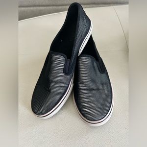 Ralph Lauren Janis Slip On Sneakers Black Women's 8B Tennis Shoes Casual